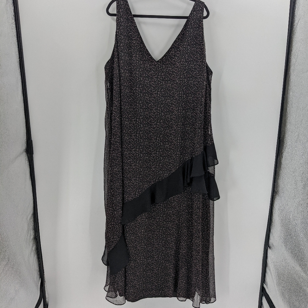 RACHEL ROY Sleeveless Floral Ruffle Sleeveless Maxi Dress